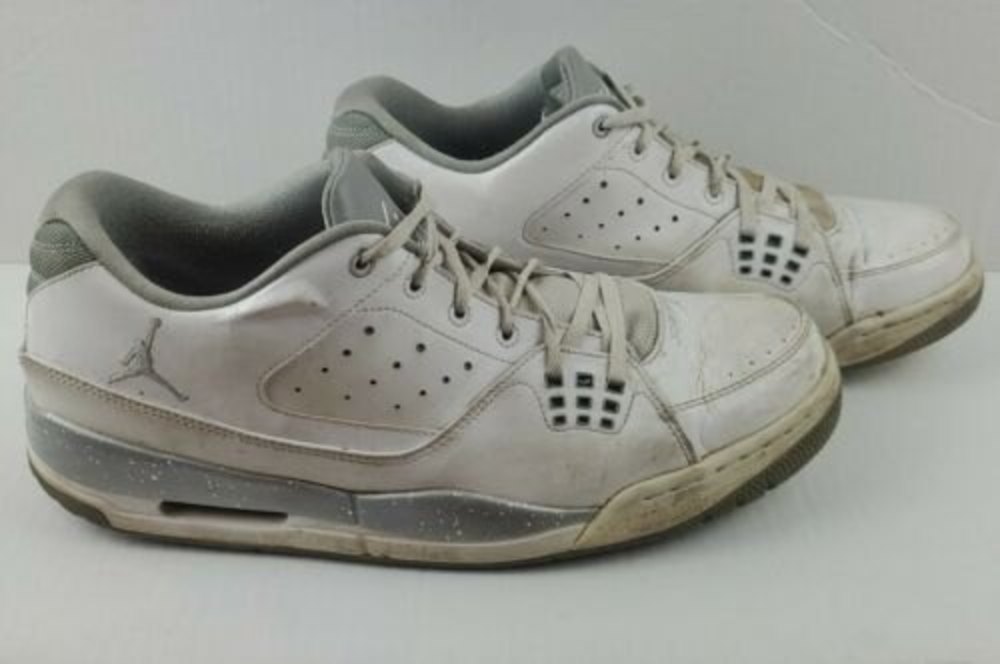 Nike Air Jordan Flight Mens Basketball Shoes Sz 11.5 White Silver 599929-100